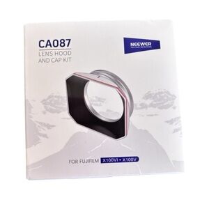 NEEWER Square Lens Hood for X100V/X100VI Prevents Flare & Reflection Silver CA08